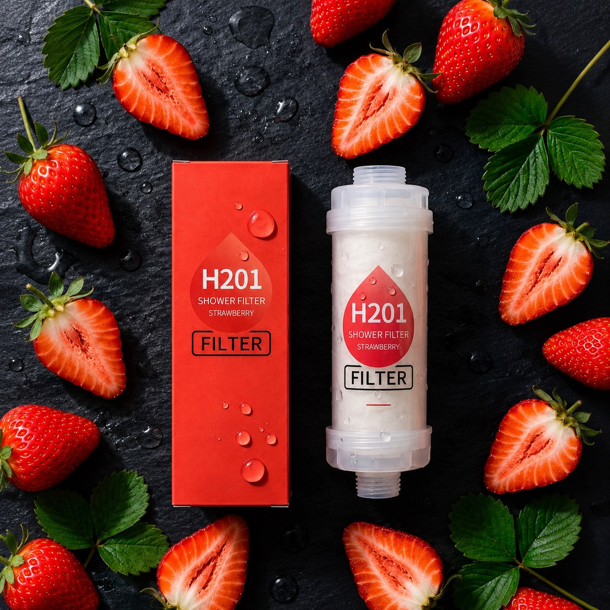 fraise — Filtre de douche parfumé PARFEAU à la fraise, Vitamine C, réduit le chlore