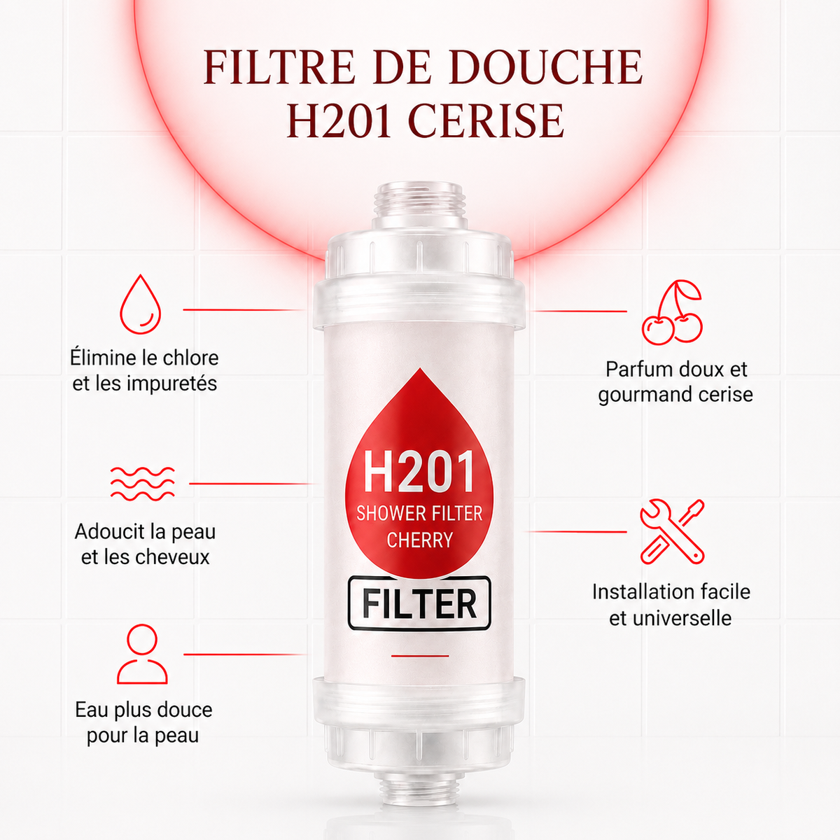 Filtre de Douche Parfumé — Vitamine C & Anti-Chlore